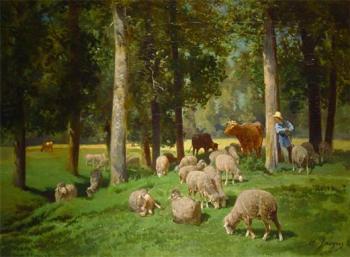 埃米爾 查爾斯 雅尅 Landscape with Sheep 埃米爾 查爾斯 雅尅 Landscape with Sheep